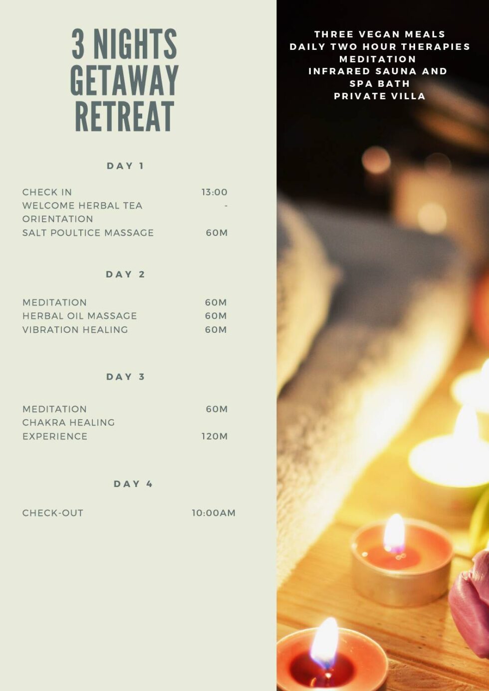 4D3N-Getaway Retreat at Harmony Hill Health Retreat - Package
